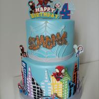 torta scenografica Spidey e i suoi amici