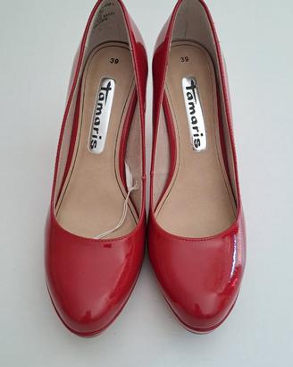 Scarpe tacco Rosso laccato Tamaris