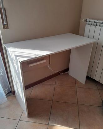 Scrivania con cassetto bianco rovere 