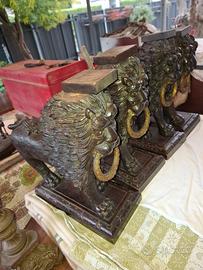 sculture in legno di abete ebanizzaye 