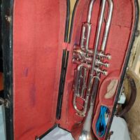 tromba argentata anni 30 con custodia originale