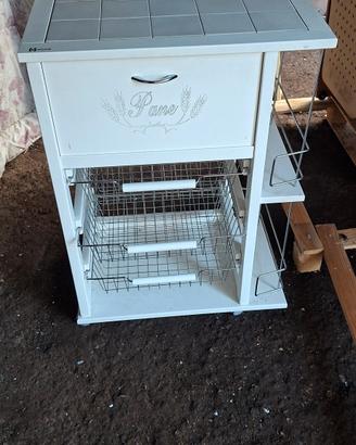 CARRELLO VESUVIO PORTAPANE CON PORTABOTTIGLIE 