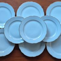 Set 9 piattini in porcellana filo oro Bavaria 