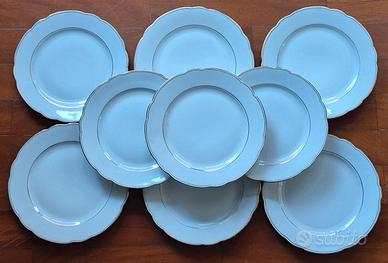 Set 9 piattini in porcellana filo oro Bavaria 