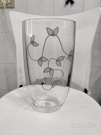 Vaso cristallo decorazioni argento