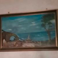 quadro con paesaggio marino vintage