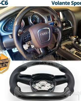 VOLANTE Sportivo Per Audi A6 C6 Carbonio e Pelle
