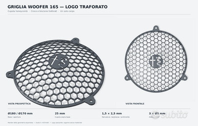 Protezione casse woofer 165mm 16.5cm universale