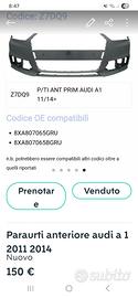 paraurti anteriore audi a 1 nuovo