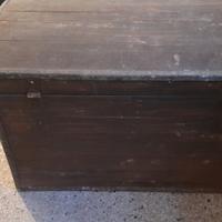  baule in legno bombato antico