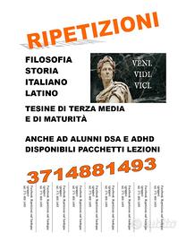 Lezioni di latino - filosofia - italiano - storia