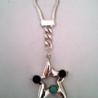 portachiavi vintage con stella tutto argento 925