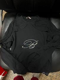 Felpa miss blumarine nera con brillantini