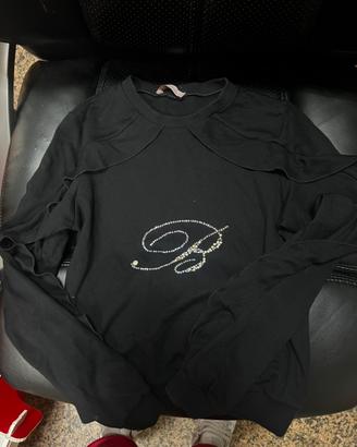 Felpa miss blumarine nera con brillantini