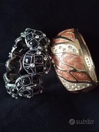 Set 2 bracciali rigidi  a molla  - vintage -Italy 