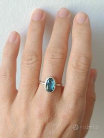 Anello cianite e argento 925