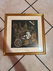 Quadro thailandese vintage raffigurante Ramakien