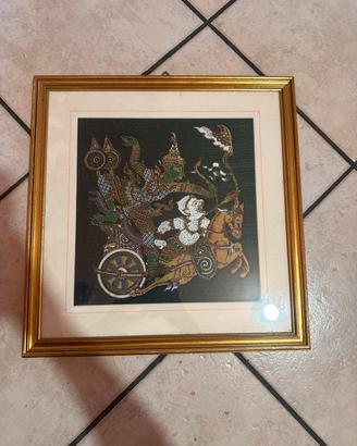 Quadro thailandese vintage raffigurante Ramakien