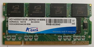 RAM So-Dimm 1 Gb DDR 400 Mhz PC-3200