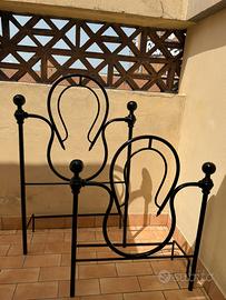 Testiera e pediera letto singolo fine 1800