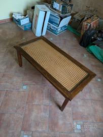 Tavolino legno e vetro