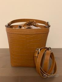 Borsa a secchiello vera pelle