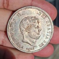 Piastra 120 grana 1852, Ferdinando II, qSPL patina
