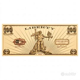Banconota oro 24 carati 100 mg Liberty