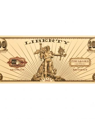 Banconota oro 24 carati 100 mg Liberty