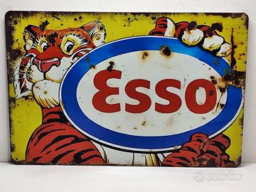 Targa in Metallo Vintage Esso Tigre 30x20cm