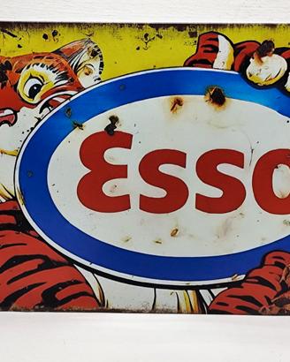 Targa in Metallo Vintage Esso Tigre 30x20cm
