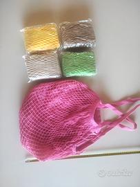 shopper rete foderato 5 pezzi multicolori 
