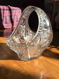 Centrotavola in cristallo molato vintage