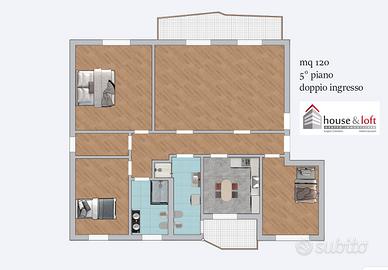 Luminoso espazioso appartamento via Ugo Foscolo