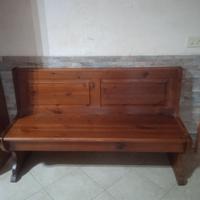 panca rustica cassapanca in noce scuro