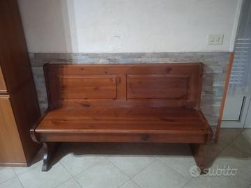 panca rustica cassapanca in noce scuro