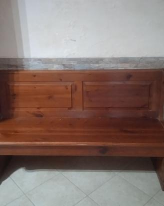 panca rustica cassapanca in noce scuro