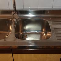 LAVELLO A 2 VASCHE IN ACCIOAIO INOX CON MOBILE