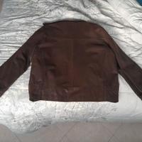 giacca in pelle marrone