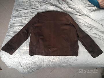 giacca in pelle marrone