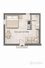 Monolocale arredato (per single/coppie/lavoratori)