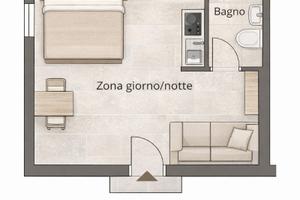 Monolocale arredato (per single/coppie/lavoratori)