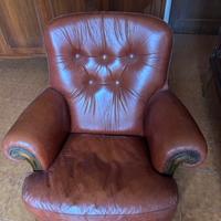 Poltrona Classica Vintage Capitonnè - vera pelle