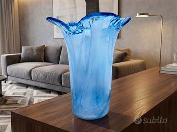 Vaso La Murrina Vetro di Murano Azzurro, Vintage