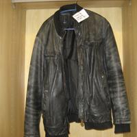 Giacca di pelle nera Brooks ultd large zip rotta