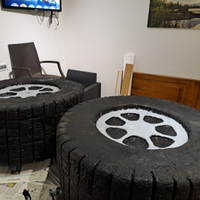 Ruote in polistirolo per carri di carnevale