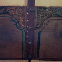 Sponda antica carretto  Sicilia in legno decirata