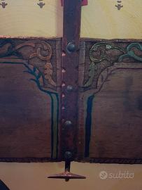 Sponda antica carretto  Sicilia in legno decirata