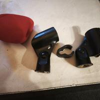 Lotto 2 Supporti Shure microfono + antivento rosso