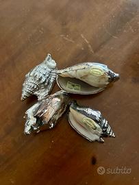 Set 4 conchiglie argentate